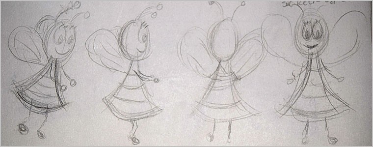 Character Design Sketch of Junebug - Flipt Pictures